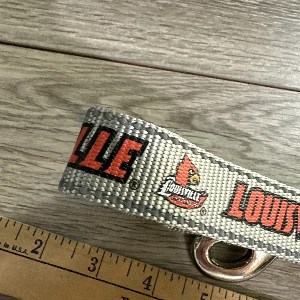 NCAA Louisville Cardinals Pet Leash Dog Grey 4ft Woven Logo Fan Gear 1